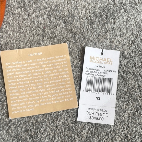 Michael Kors Orange Leather Satchel - Picture 9 of 9